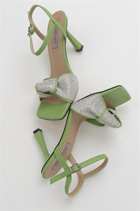 GLITTER Green Sandals